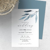 Invitations de mariage Dusty Bleu Botaniques