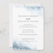 Invitations de mariage Dusty Blue Watercolor (Devant)