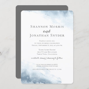 Invitations de mariage Dusty Blue Watercolor