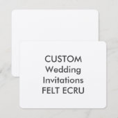 Invitations de mariage ECRU 110lb 5,5 pouces x 4,2 (Devant / Derrière)