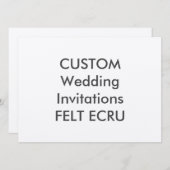 Invitations de mariage ECRU 110lb de 7,5 po x 5,5  (Devant / Derrière)