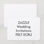 Invitations de mariage ECRU 5" x 3,5" (Devant / Derrière)