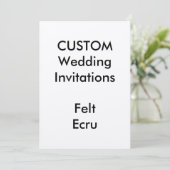 Invitations de mariage ECRU FELT personnalisées 5" (Debout devant)