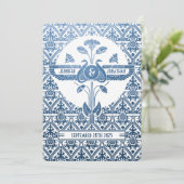 Invitations de mariage égyptienne - Blue Foil (Debout devant)