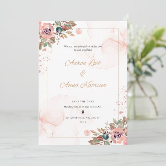 Invitations de mariage élégantes (Debout devant)