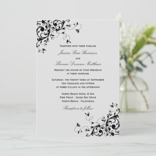 Invitations de mariage Élégantes (Debout devant)