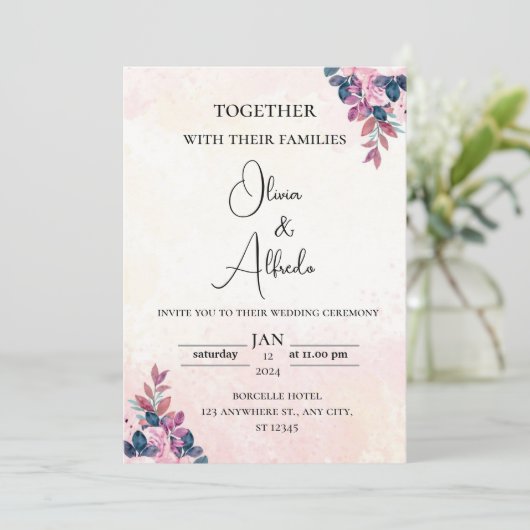 Invitations de mariage élégantes (Debout devant)