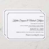 Invitations de mariage élégantes à la frontière de (Devant / Derrière)