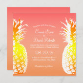 Invitations de mariage élégantes à l'ananas tropic (Devant / Derrière)