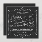 Invitations de mariage élégantes des Carrés du tab (Devant / Derrière)