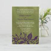 Invitations de mariage élégantes Design floral (Debout devant)