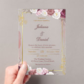 Invitations de mariage élégantes en acrylique roug (In situ (ordinateur de poche))