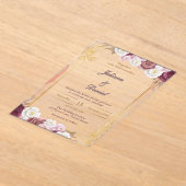 Invitations de mariage élégantes en acrylique roug (Poser)