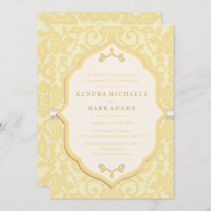 Invitations de mariage élégantes en or et en ivoir