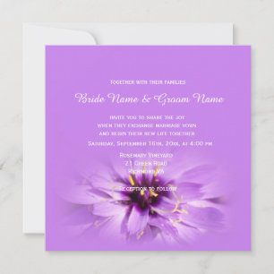 Invitations de mariage élégantes, jolies et violet