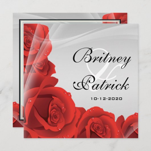 Invitations de mariage élégantes pour l'argent et (Devant / Derrière)