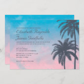 Invitations de mariage élégantes pour palmiers (Devant / Derrière)