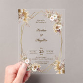 Invitations de mariage en acrylique beige et Brown (In situ (ordinateur de poche))
