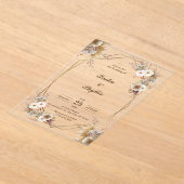 Invitations de mariage en acrylique beige et Brown (Poser)