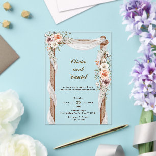 Invitations de mariage en acrylique russe sur mesu