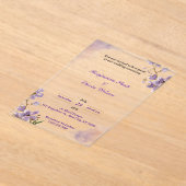 Invitations de mariage en acrylique violet personn (Poser)
