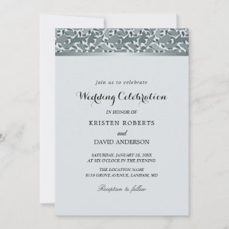 invitations de mariage en argent botanique