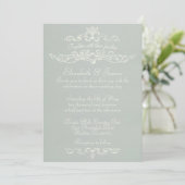 Invitations De Mariage En Argent De Luxe Simple (Debout devant)