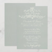 Invitations De Mariage En Argent De Luxe Simple (Devant / Derrière)