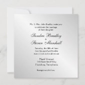 Invitations de mariage en argent élégant (Devant)