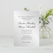 Invitations de mariage en argent élégant (Debout devant)