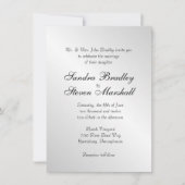 Invitations de mariage en argent élégant (Devant)
