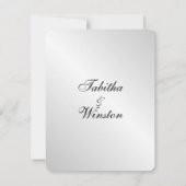 Invitations de mariage en argent élégant (Dos)