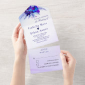 Invitations de mariage en argent et violet (Déchirure)