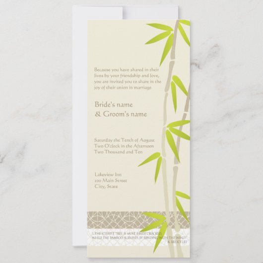 Invitations de mariage en bambou (Devant)