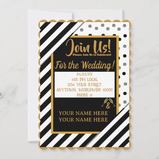 Invitations de mariage en bande Confetti personnal (Devant)