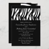 Invitations de mariage en bande noire/blanche mode (Devant / Derrière)