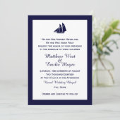 Invitations de mariage en bateau à voile bleu de l (Debout devant)