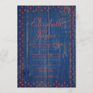 Invitations de mariage en bois de la grange bleue