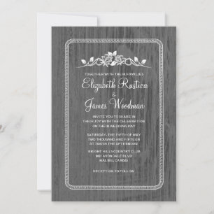 Invitations de mariage en bois de la grange Vintag