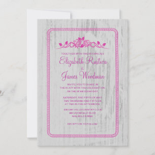 Invitations de mariage en bois de la grange Vintag
