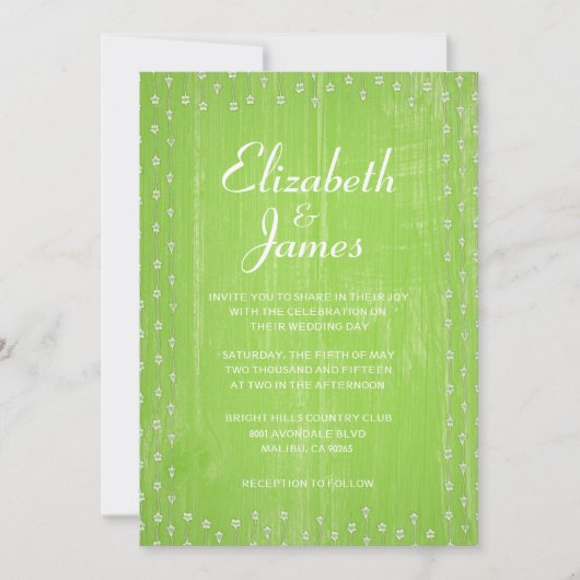 Invitations de mariage en bois de l'auberge Rustiq (Devant)
