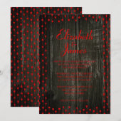 Invitations de mariage en bois de l'étable noir et (Devant / Derrière)