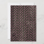 Invitations de mariage en bois rose et noir rustiq (Dos)