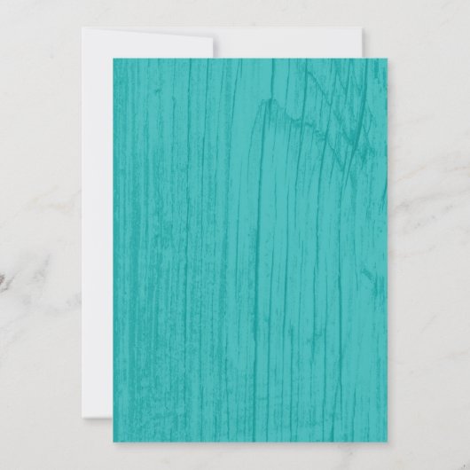 Invitations de mariage en bois rustique Turquoise  (Dos)
