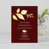 Invitations de mariage en Bourgogne et or (Debout devant)
