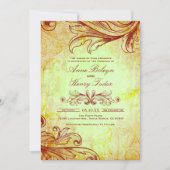 Invitations de mariage en Bourgogne vintage (Devant)