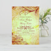 Invitations de mariage en Bourgogne vintage (Debout devant)