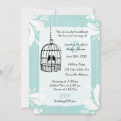 Invitations de mariage en cage à oiseaux turquoise (Devant)