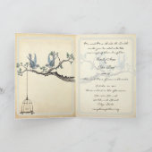 Invitations de mariage en cage d'Inséparables vint (Intérieur)