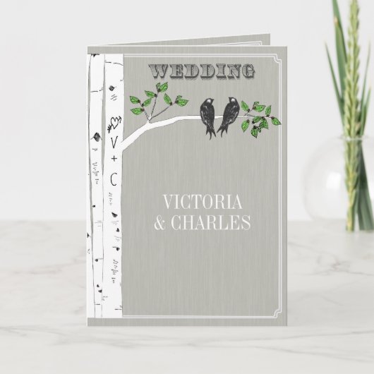 Invitations de mariage en cage d'Inséparables vint (Devant)
